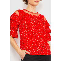 Блуза в горох, цвет красный, 230R151-8