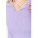 Кофта женская в рубчик, цвет сиреневый, 204R015