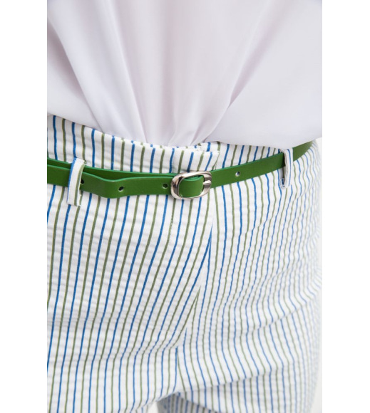 Прямые женские брюки в полоску цвет Белый 117R5002