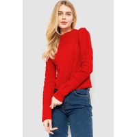 Лонгслив женский в рубчик, цвет красный, 102R325