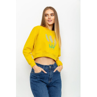 Свитшот женский укороченный, цвет желтый, 131RA12