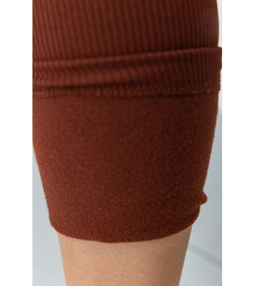 Лосини жіночі в рубчик на флісі, колір коричневий, 205R706