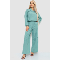 Костюм женский свободного кроя, цвет оливковый, 115R0530-1