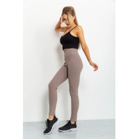 Лосины женские в рубчик, цвет темно-бежевый, 205R606