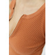 Кофта женская на молнии в рубчик, цвет светло-коричневый, 204R003