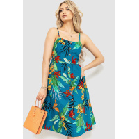 Сарафан женский с цветочным принтом, цвет петроль, 221R1932-5