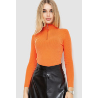 Кофта женская в рубчик, цвет оранжевый, 204R041