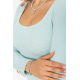 Кофта жіноча в рубчик, колір світло-м'ятний, 204R054