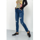 Женские джинсы с манжетами синего цвета 164R139
