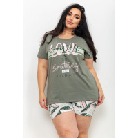 Пижама женская c принтом, цвет оливковый, 219RF-023