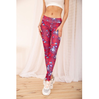 Спортивные леггинсы с принтом для фитнеса цвет Красный 172R3109-1