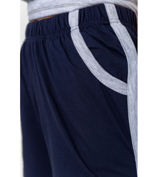 Жіноча піжама з принтом, колір сіро-синій, 219RF-044