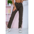 Женские джинсы МОМ прямого кроя цвет Хаки 164R3363