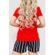 Пижама женская с принтом, цвет красно-черный, 219RF-2054