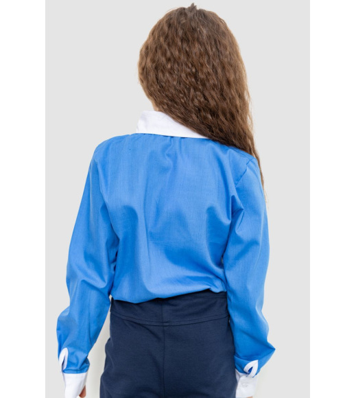 Блузка нарядна для дівчаток, колір темно-блакитний, 172R099