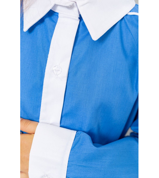 Блуза для девочек нарядная, цвет темно-голубой, 172R099
