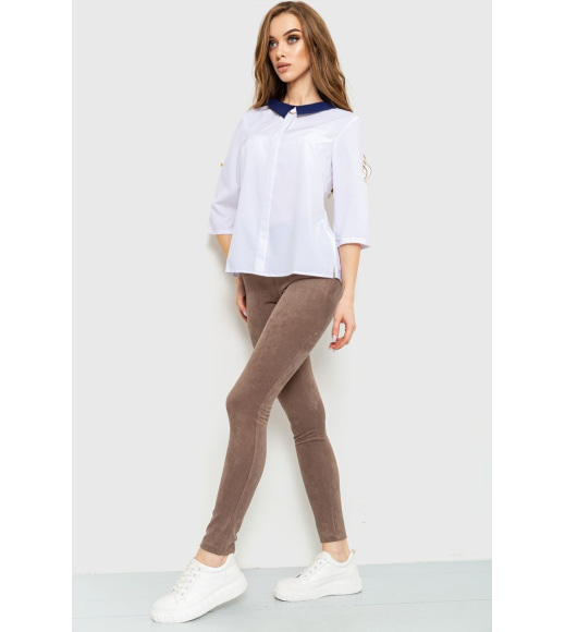 Блуза класична, колір біло-синій, 230R081