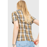 Рубашка женская в клетку, цвет коричнево-серый, 230R061-11