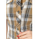 Сорочка жіноча в клітку, колір коричнево-сірий, 230R061-11
