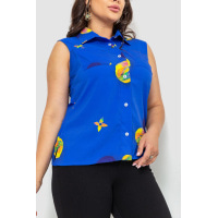 Блуза без рукавів з принтом, колір синій, 102R068-6