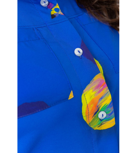 Блуза без рукавов с принтом, цвет синий, 102R068-6