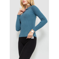 Кофта женская в рубчик, цвет джинс, 204R015