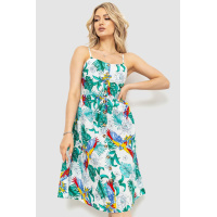 Сарафан жен.ский с цветочным принтом, цвет бело-зеленый, 221R1932
