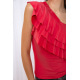 Однотонная блуза без рукавов кораллового цвета 167R003-1