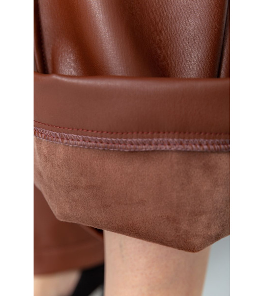 Штани жіночі на флісі, колір коричневий, 115R0448