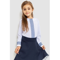 Блуза для девочек нарядная, цвет бело-синий, 172R204-1