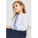 Блуза для девочек нарядная, цвет бело-синий, 172R204-1