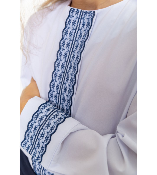Блузка нарядна для дівчаток, колір біло-синій, 172R204-1