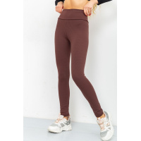 Лосины в рубчик на флисе, цвет шоколадный, 205R706