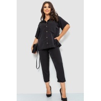 Костюм женский однотонный софт, цвет черный, 102R5279-1