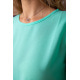 Шифоновая нарядная блуза с рюшами мятного цвета 167R089