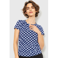 Блуза с принтом, цвет сине-белый, 230R112-3