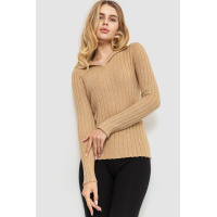 Кофта женская однотонная, цвет бежевый, 204R018