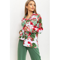 Жіноча піжама на ґудзиках, колір біло-зелений, 219RP-143
