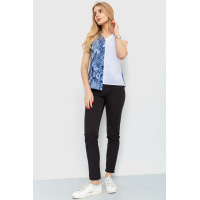 Блуза з квітковим принтом, колір синьо-білий, 230R99-5