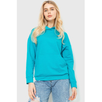 Худи женский двухнитка, цвет бирюзовый, 102R282