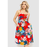 Сарафан женский с цветочным принтом, цвет красный, 221R1932-8