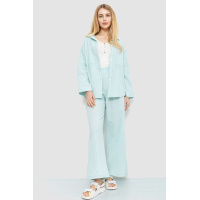 Костюм женский свободного кроя ткань лен, цвет светло-мятный, 177R026
