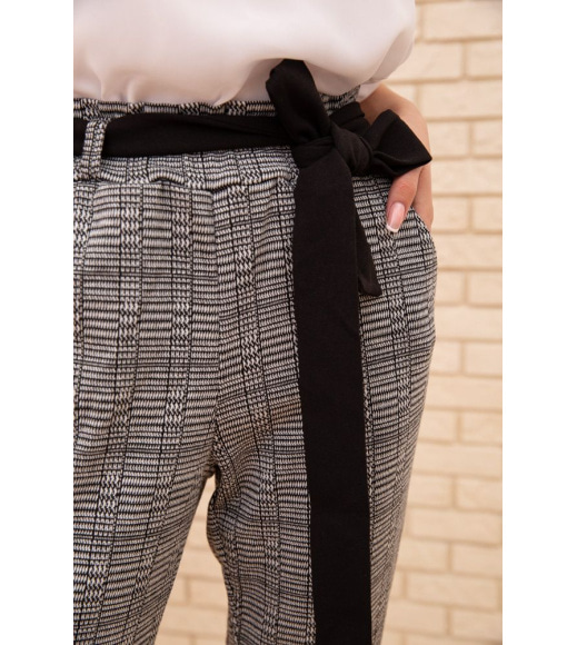 Женские укороченные брюки в клетку цвет Серый 172R9313-1