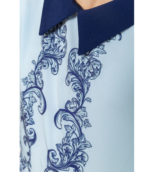 Блуза для девочек нарядная, цвет сине-белый, 172R026