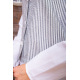 Жіноча сорочка, з жилетом в біло-сіру смужку, 119R320-1