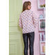 Блуза с длинным рукавом персикового цвета в принт 115R248-2
