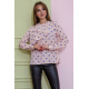 Блуза с длинным рукавом персикового цвета в принт 115R248-2