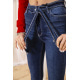 Темно-синие женские джинсы скинни с поясом 164R1180-7
