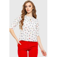 Блуза с принтом, цвет молочный, 230R1121