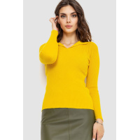 Кофта женская в рубчик, цвет горчичный, 204R015